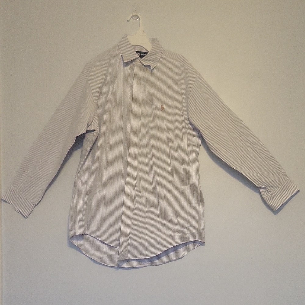 Ralph Lauren Blue and White Striped Shirt